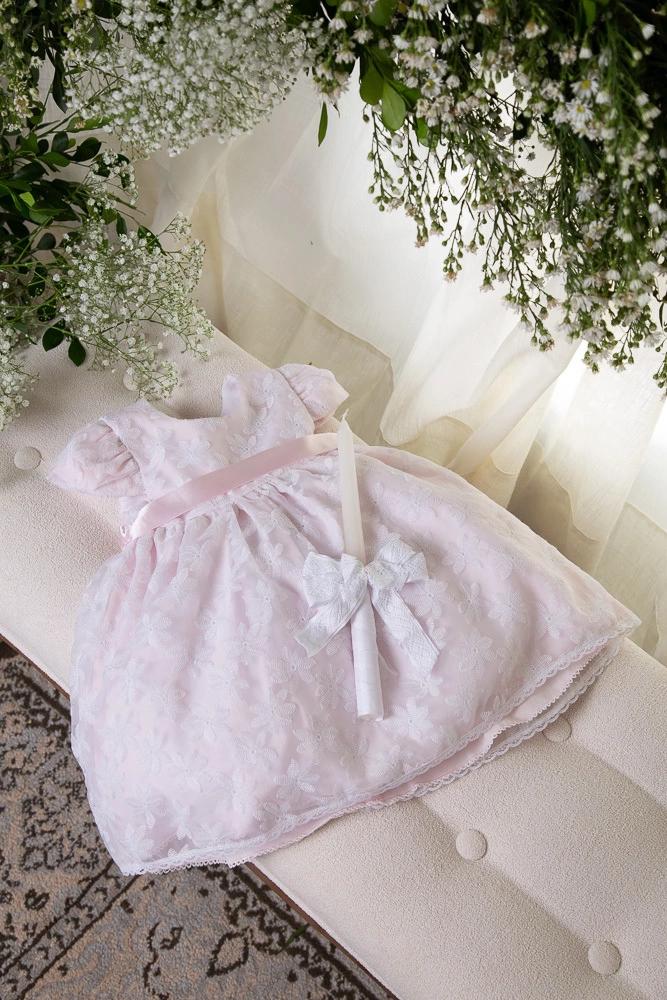 Vestido Batizado Renda com Touca Ref: 39252